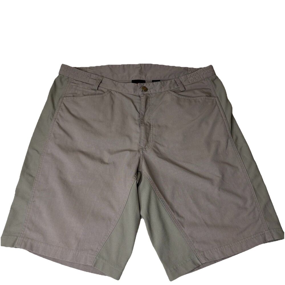 Marmot Mens L Hiking Shorts Stretch Nylon Gray Olive Outdoor Trail 10” Inseam